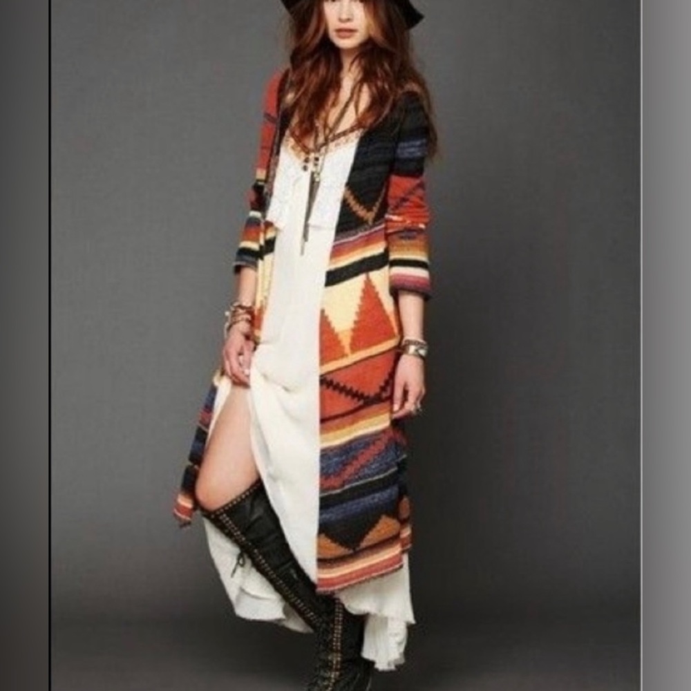 FP knitted maxi boho sweater